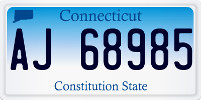 CT license plate AJ68985