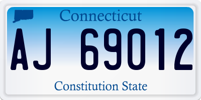 CT license plate AJ69012