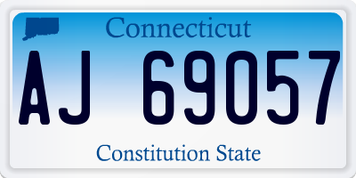 CT license plate AJ69057
