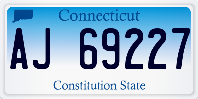 CT license plate AJ69227