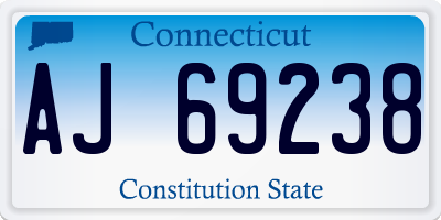 CT license plate AJ69238