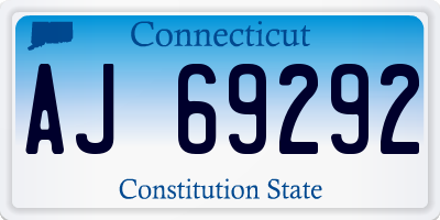 CT license plate AJ69292
