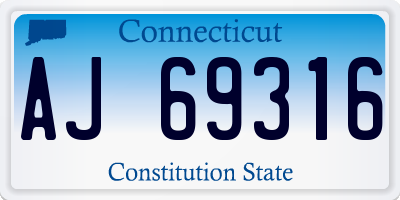 CT license plate AJ69316