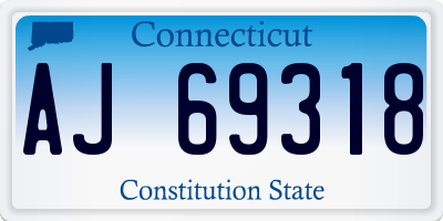 CT license plate AJ69318