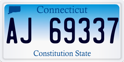 CT license plate AJ69337