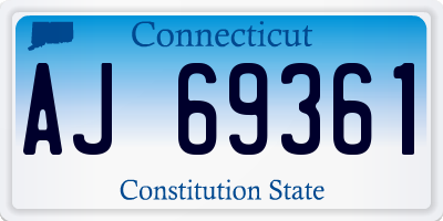 CT license plate AJ69361
