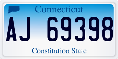 CT license plate AJ69398
