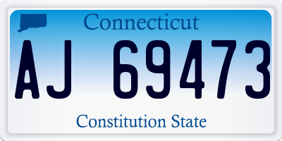 CT license plate AJ69473