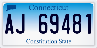 CT license plate AJ69481