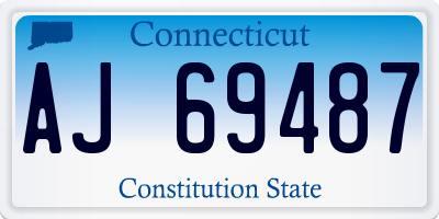 CT license plate AJ69487