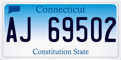 CT license plate AJ69502