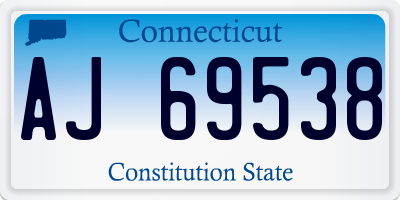 CT license plate AJ69538