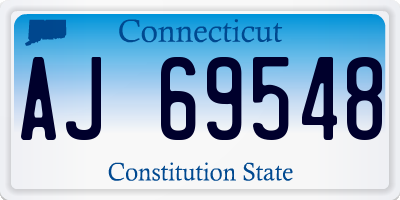 CT license plate AJ69548
