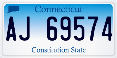 CT license plate AJ69574