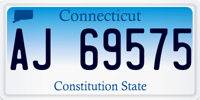 CT license plate AJ69575
