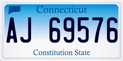CT license plate AJ69576