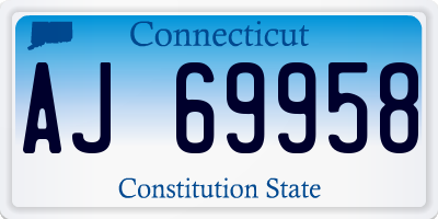 CT license plate AJ69958