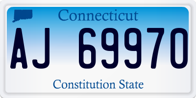 CT license plate AJ69970