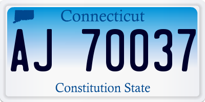 CT license plate AJ70037