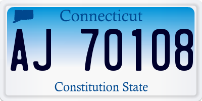 CT license plate AJ70108