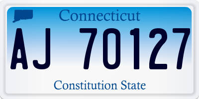 CT license plate AJ70127