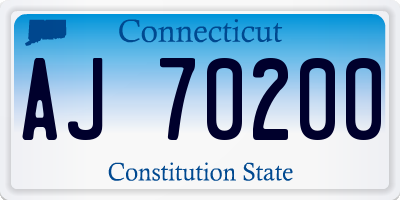 CT license plate AJ70200