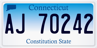 CT license plate AJ70242