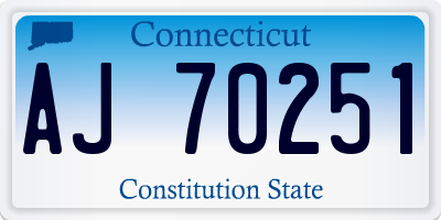CT license plate AJ70251