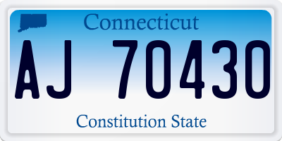 CT license plate AJ70430