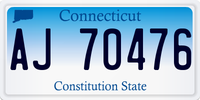 CT license plate AJ70476