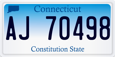 CT license plate AJ70498