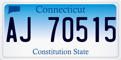 CT license plate AJ70515