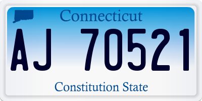 CT license plate AJ70521