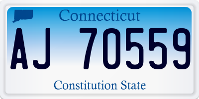 CT license plate AJ70559