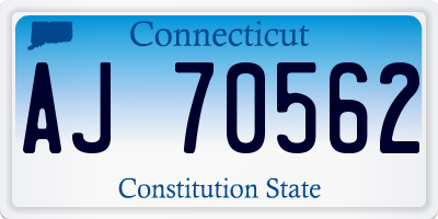 CT license plate AJ70562