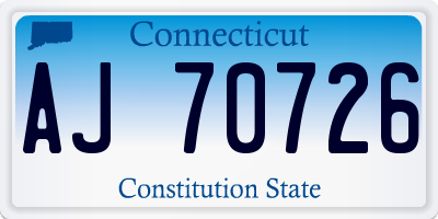 CT license plate AJ70726
