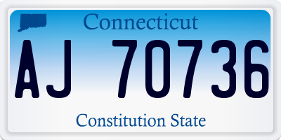 CT license plate AJ70736