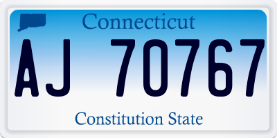 CT license plate AJ70767