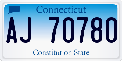 CT license plate AJ70780