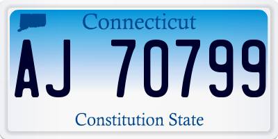 CT license plate AJ70799