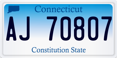 CT license plate AJ70807