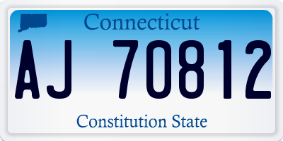 CT license plate AJ70812