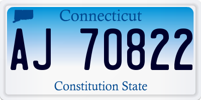 CT license plate AJ70822