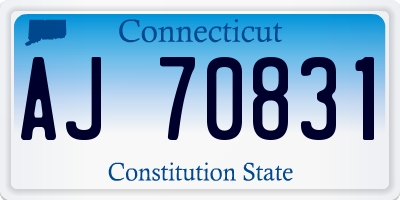 CT license plate AJ70831