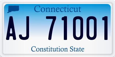 CT license plate AJ71001