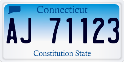 CT license plate AJ71123