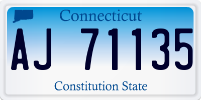 CT license plate AJ71135