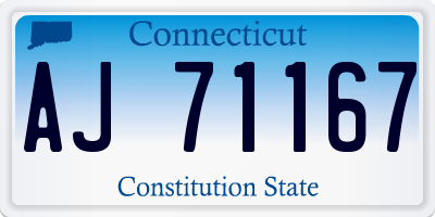 CT license plate AJ71167