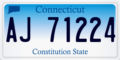 CT license plate AJ71224