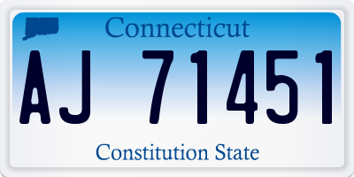 CT license plate AJ71451